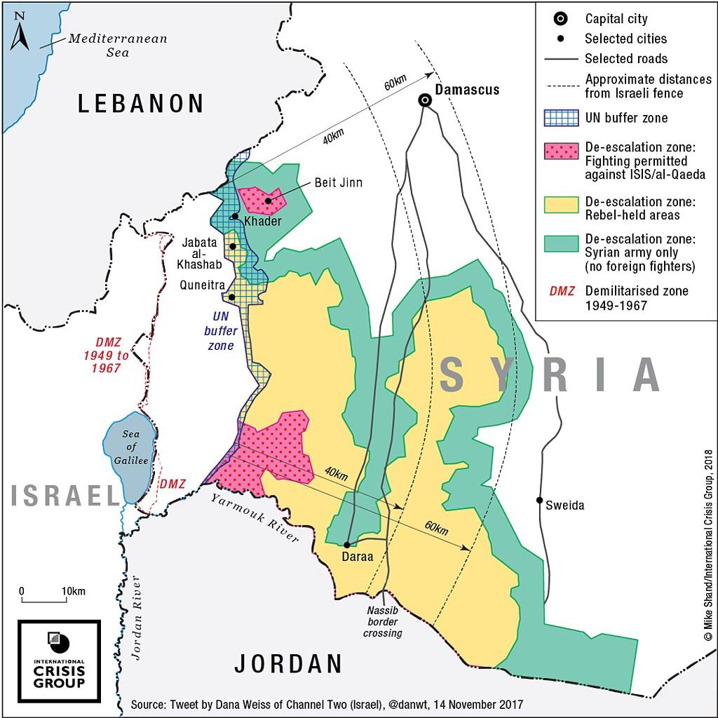 Map of Syria and Areas Affected By War